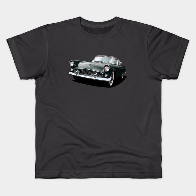 1956 Ford Thunderbird Kids T-Shirt by candcretro